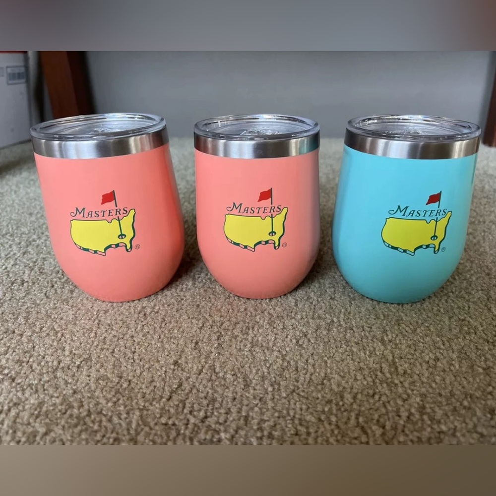 Masters Corkcicle 12 oz stemless sky blue and coral cups